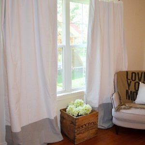 Color Blocked Curtains You Choose Your Colors and How many Stripes perfect modern or Nautical Home Decor