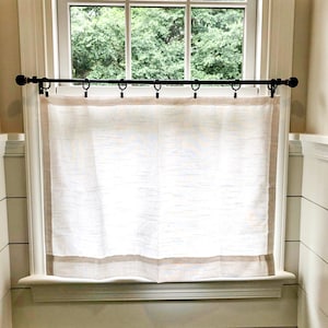 Solid Cotton Linen (LOOK) Texture Cafe Curtains , Tier Curtains, Kitchen Curtains, Bathroom Curtains , Window Treatments, Farmhouse Style