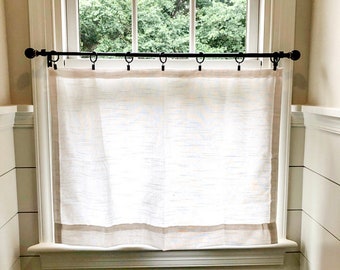 Solid Cotton Linen (LOOK) Texture Cafe Curtains , Tier Curtains, Kitchen Curtains, Bathroom Curtains , Window Treatments, Farmhouse Style