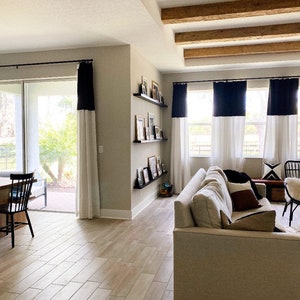 Custom Black and White Striped Cotton Curtains: Color Block Decor
