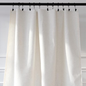 Windowpane fabric colored luxury linen blend Window Treatments-Curtains, light brown , organic , solid colored curtains