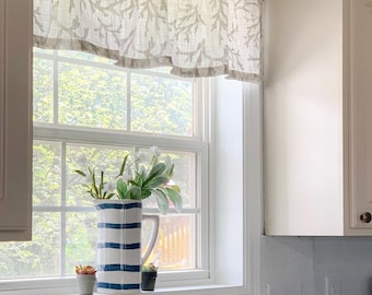 Nautical Seahorse Cafe Curtain, Beach Decor Kitchen Valance