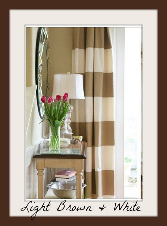 Brown Custom Striped Curtains Choose Your Size Striped Color Etsy