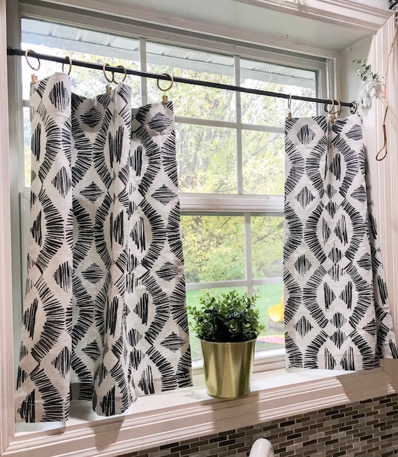 Modern Boho Cafe Curtains Perfect For Your Bohemian Etsy