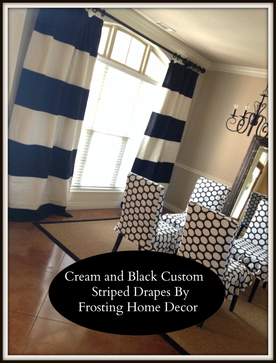 Custom Black and Cream Striped Curtains Stripes Color Etsy