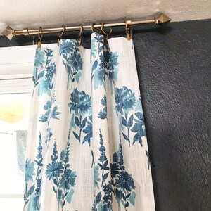 1 pair of Blue Curtain Collection, Modern Curtains, Window Treatments, blue Curtains, Drapes Boho Curtains, Bohemian Decor image 5