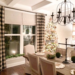 1 pair of Black Buffalo Plaid Curtains , Plaid , Buffalo Plaid , Window Treatments, Curtains , Buffalo Check, Nursery, Vintage Home D