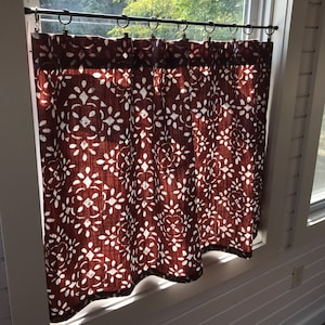 New Tribal mud clothe printed designer fabric Cafe Curtain, Window Treatments, Kitchen Valance, Valance, Cafe Curtain, Bathroom Curtains