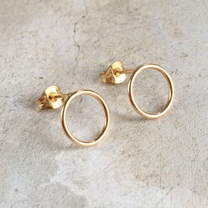 Boucles doreilles Circle Stud Boucles doreilles Gold Circle Stud Boucles doreilles Sterling Silver Circle Stud Boucles doreilles Minimalist Stud Clous 10mm image 1