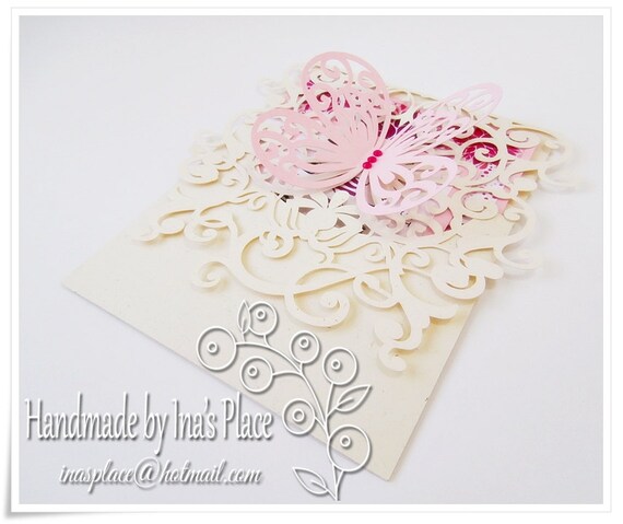 Download Invitation Svg Filelaserflourish Laser Cut Butterfly Etsy