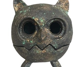 Japanese Hand Cast Gold Gilt Owl Lighting Lantern