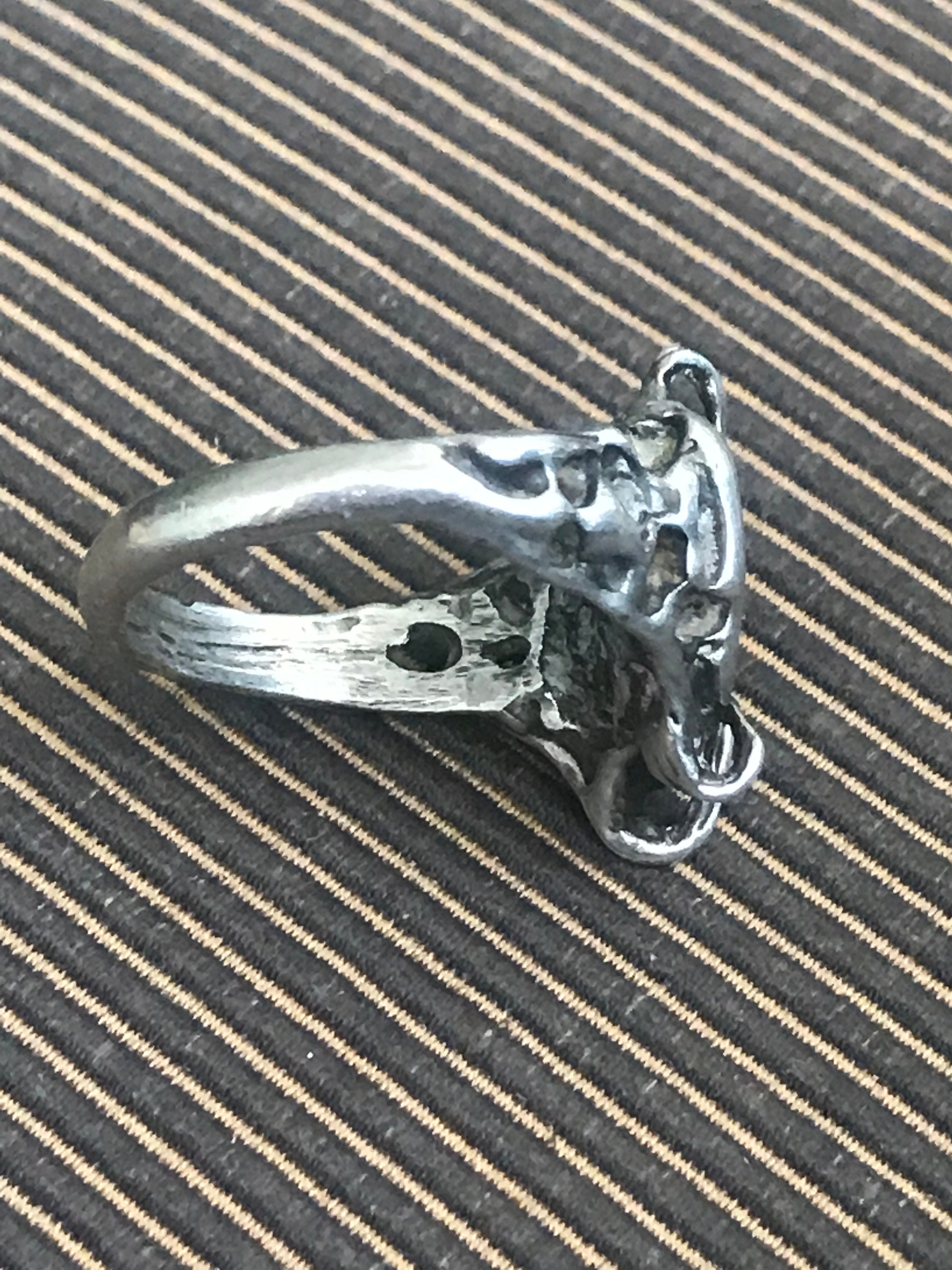 1960s Hippie Rocker Abstract Sterling Ring With Raw Turquoise - Etsy