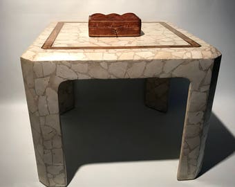 Hollywood Regency Resin Veneer Table, c.1989