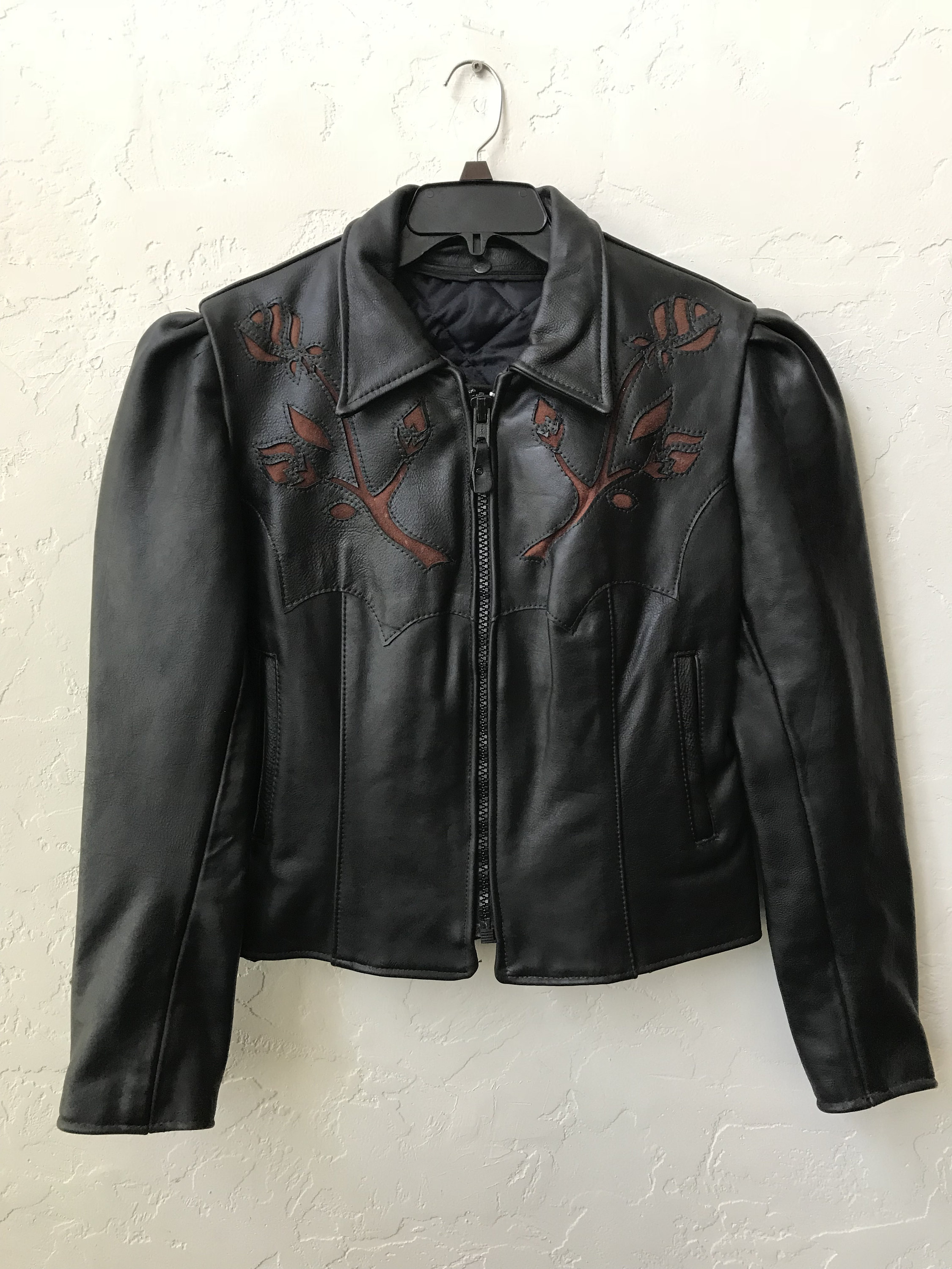 Rose Leather Jacket - Etsy