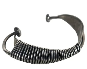 Ed Wiener Sterling Silver Modernist Cuff Bracelet Circa 1954, New York