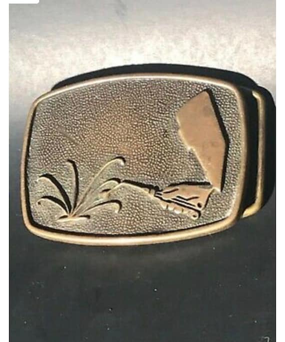 Boucle De Ceinture En Laiton Massif Valley Systems Co. - 1978 - Vintage, état Correct