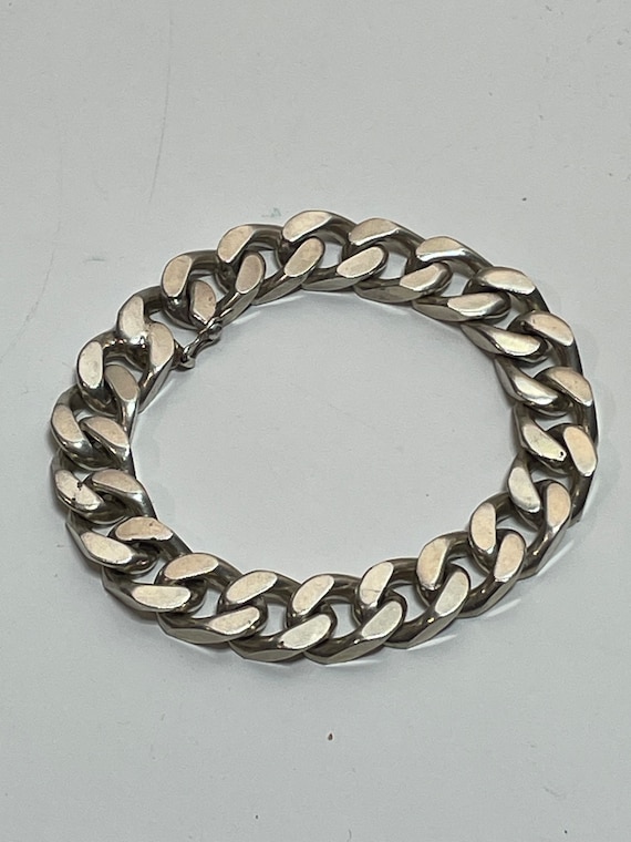 Vintage Sterling Silver Chunky Chain Link Bracelet