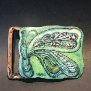 Handcrafted 1970’s Dragonfly Hippie Belt Buckle, Signed