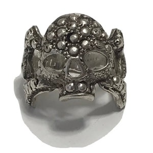 Large Fire Skull Handcrafted 925 Sterling Silver Ring, Signed Sz 11.25 USA Made