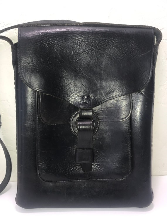 Motorcycle Thick Leather Handcrafted Shoulder Bag - image 3