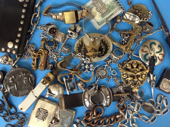 1950's Abstract Design Artisan Opal Onyx Sterling… - image 5