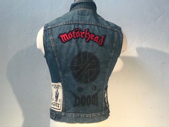 Vintage Denim Vest 80s Levis Biker Rocker Motörhead - Etsy