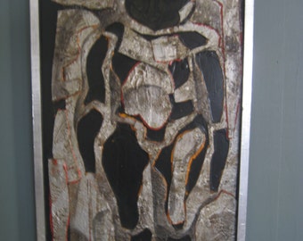 Mid Century Painting Sculpture Abstract " Armored Man" by Ken Morrow