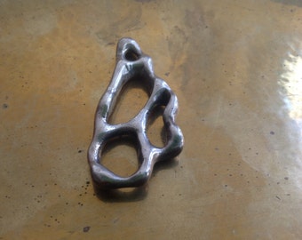 Rare Authentic Handmade Mid Century Rocker Biker Lifestyle Organic Hippie Pendant, c.1970