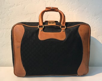 GUCCI Luxury Suitcase Luggage Monogram GG Canvas Leather