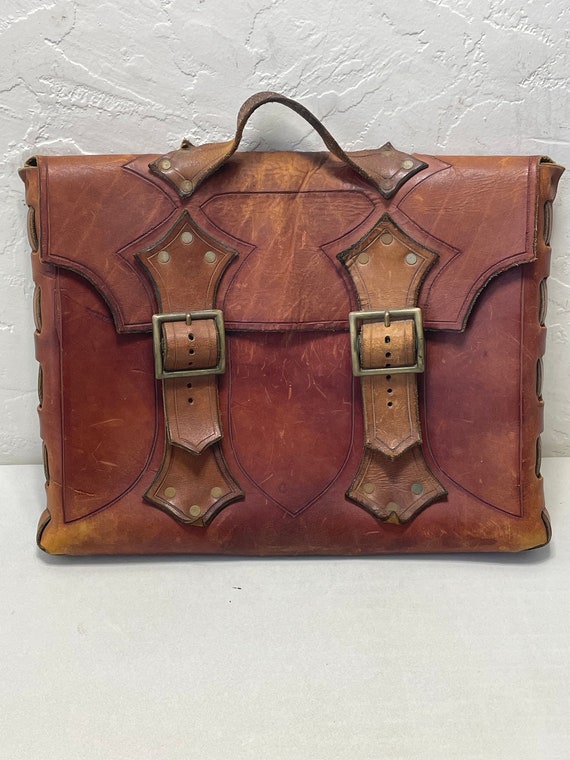 Artisan 1960s Handmade Leather Attaché Bag