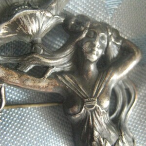 Magnificent Large Art Nouveau Silver Brooch Pin, c.1900