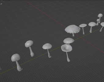 Mushroom Pack 1 Commercial Printable STL File 3D printable