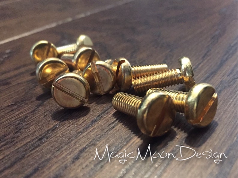 M6 x 16 Pan Slotted Machine Screw Brass Quantity 10