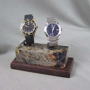 Watch Stand , Watch Holder, Watch Display - Burl / Wenge