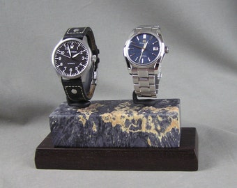 Watch Stand , Watch Holder, Watch Display - Burl / Wenge