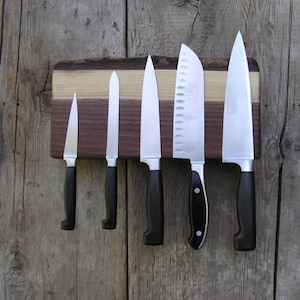 Magnetic Knife Rack, Knife Holder, Knife Rack, Knife Storage - Black Walnut / Live edge