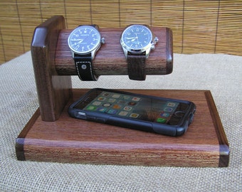 Black Walnut Watch Stand: Handmade Wood Watch Holder Display