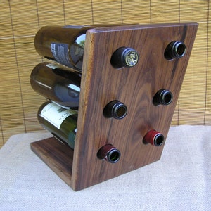 Wine Rack, Wine Storage, Wine Holder, Wine Display, Black Walnut, Hardwood, Handcrafted image 3