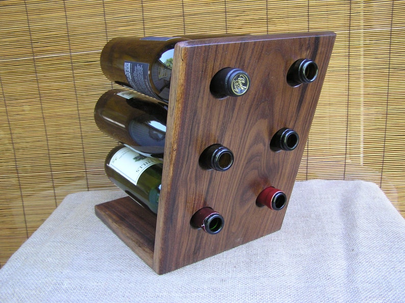 Wine Rack, Wine Storage, Wine Holder, Wine Display, Black Walnut, Hardwood, Handcrafted image 3