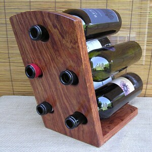 Wine Rack, Wine Storage, Wine Holder, Wine Display,  Bubinga Handcrafted Wine Display Stand