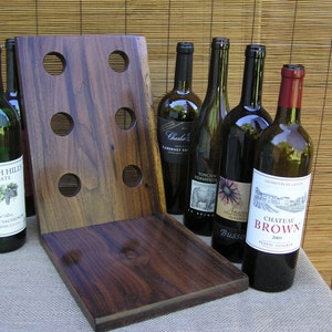 Wine Rack, Wine Storage, Wine Holder, Wine Display, Black Walnut, Hardwood, Handcrafted image 1