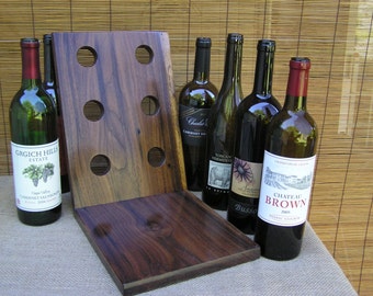 Wine Rack, Wine Storage, Wine Holder, Wine Display, Black Walnut, Hardwood, Handcrafted