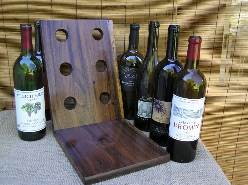 Wine Rack, Wine Storage, Wine Holder, Wine Display, Black Walnut, Hardwood, Handcrafted image 1