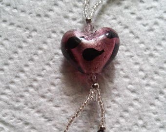 Purple heart beaded Lariat Necklace