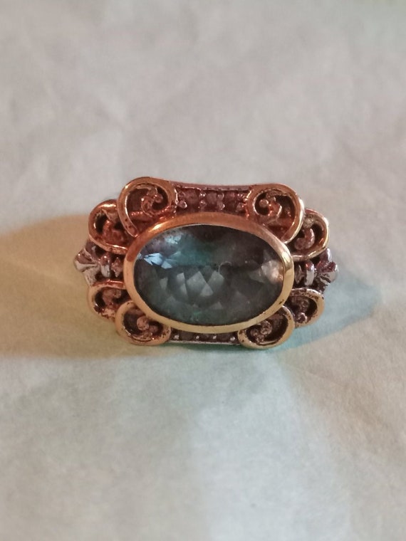 Blue topaz statement ring SS