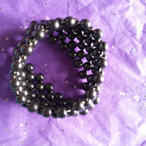 Wide woven Hematite bead Bracelet - image 4