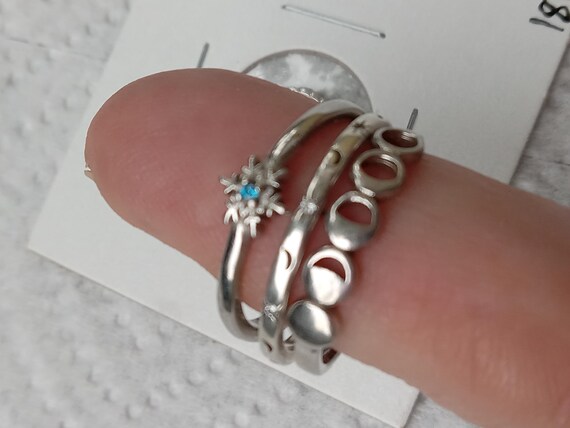 minimalist sterling celestial set stack rings and… - image 7