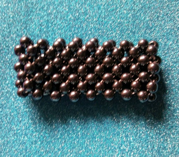 Wide woven Hematite bead Bracelet - image 1