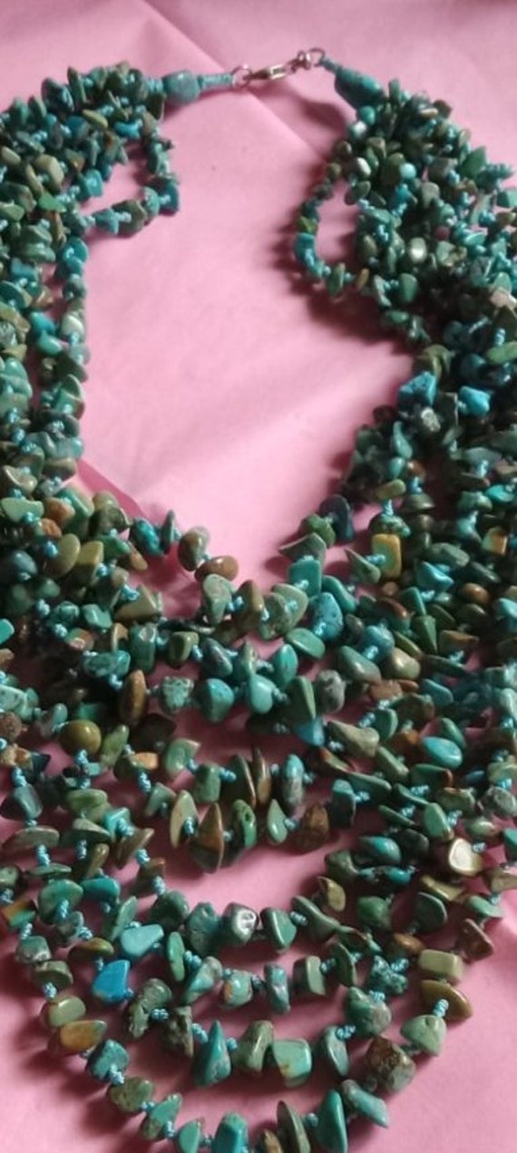 Turquoise multi strand necklace