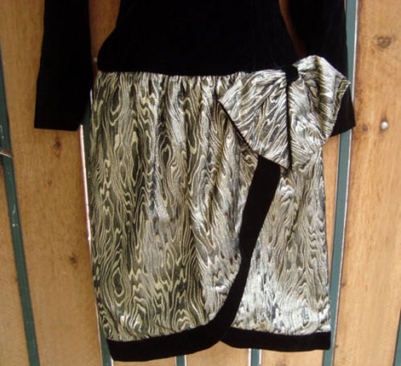 SALE: Lillie Rubin designer Black Velvet & Gold l… - image 2